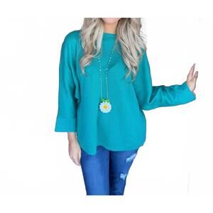 NEW HEATHMOOR deloache soft pullover sweater in teal